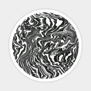 Waved vortex plastic pattern black Magnet